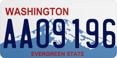 WA license plate AAO9196