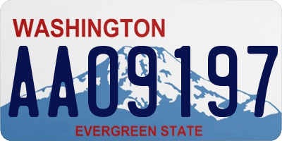 WA license plate AAO9197