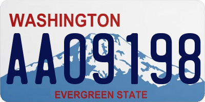 WA license plate AAO9198