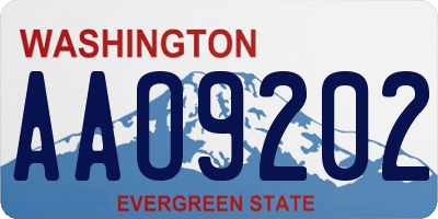 WA license plate AAO9202