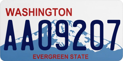 WA license plate AAO9207