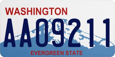 WA license plate AAO9211