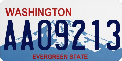 WA license plate AAO9213