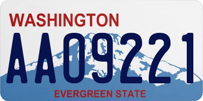 WA license plate AAO9221