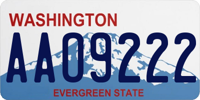WA license plate AAO9222
