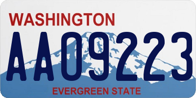 WA license plate AAO9223