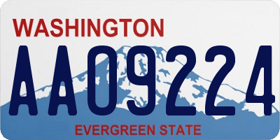 WA license plate AAO9224
