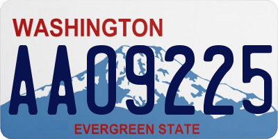 WA license plate AAO9225