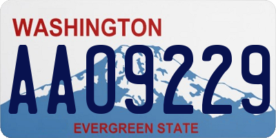 WA license plate AAO9229