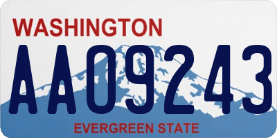 WA license plate AAO9243