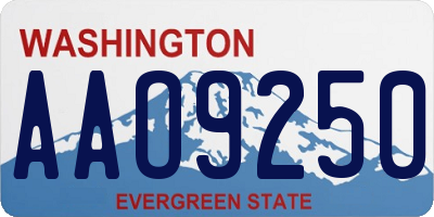 WA license plate AAO9250