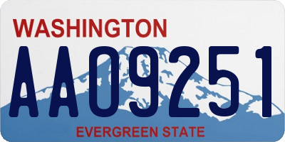 WA license plate AAO9251