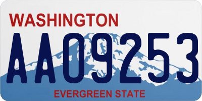 WA license plate AAO9253