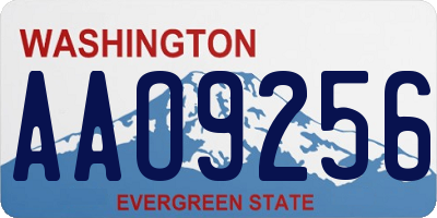 WA license plate AAO9256