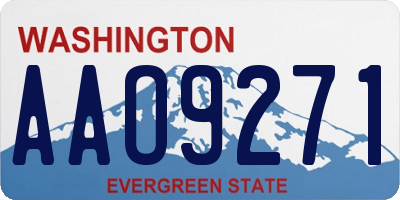 WA license plate AAO9271