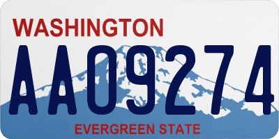 WA license plate AAO9274