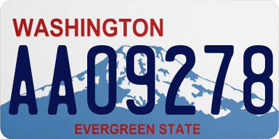 WA license plate AAO9278