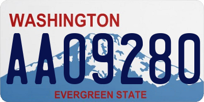 WA license plate AAO9280