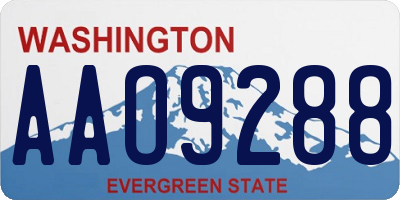 WA license plate AAO9288