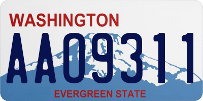 WA license plate AAO9311