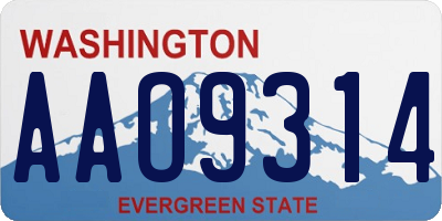 WA license plate AAO9314