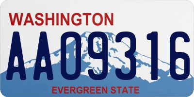WA license plate AAO9316