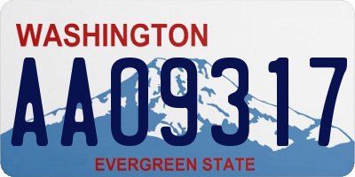 WA license plate AAO9317
