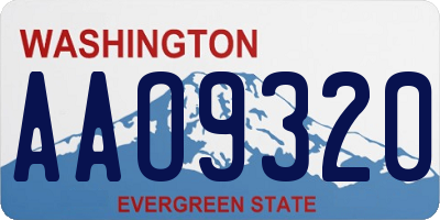WA license plate AAO9320