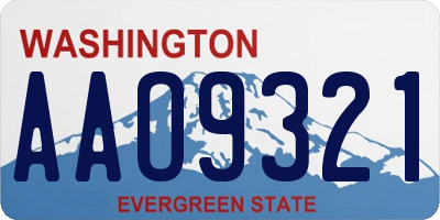 WA license plate AAO9321