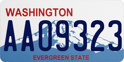 WA license plate AAO9323