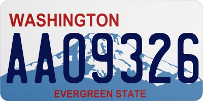 WA license plate AAO9326