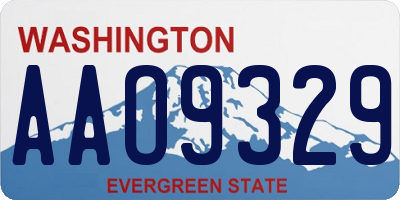 WA license plate AAO9329