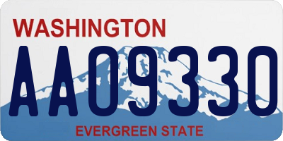 WA license plate AAO9330