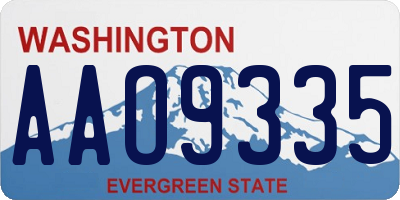 WA license plate AAO9335