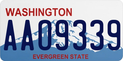 WA license plate AAO9339