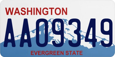 WA license plate AAO9349