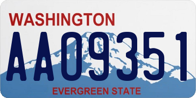 WA license plate AAO9351