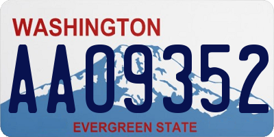 WA license plate AAO9352