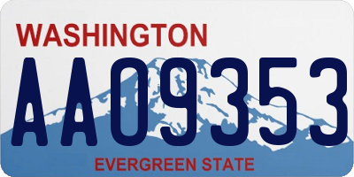 WA license plate AAO9353