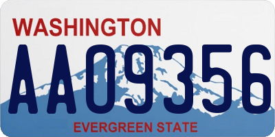 WA license plate AAO9356