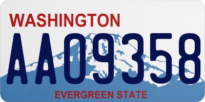 WA license plate AAO9358