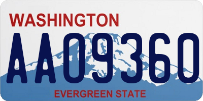 WA license plate AAO9360