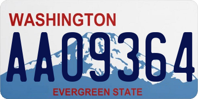 WA license plate AAO9364