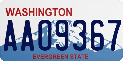 WA license plate AAO9367