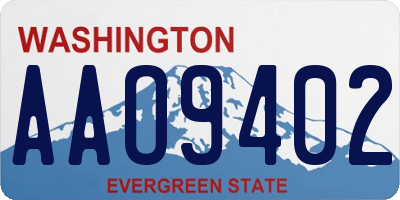 WA license plate AAO9402