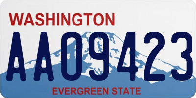 WA license plate AAO9423