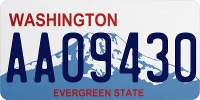 WA license plate AAO9430