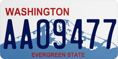 WA license plate AAO9477