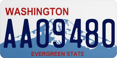 WA license plate AAO9480