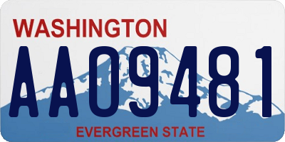 WA license plate AAO9481